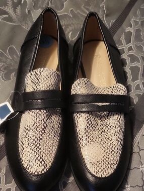 NWT Restricted Snake Skin and Black Slip On Loafer